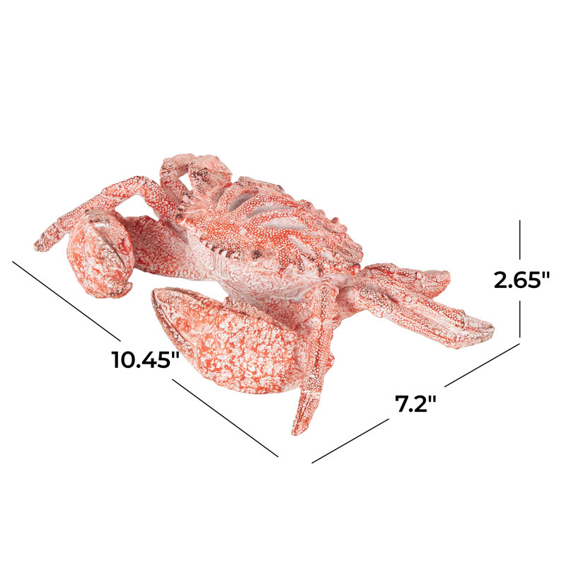 View of Beachcrest Home™ Cole And Grey Polystone Textured Crab Decorative ...
